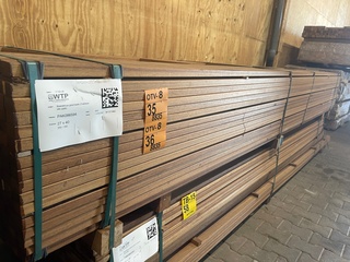 Ca. 230x Guyana Teak Planken Geschaafd, 27x40mm, lengte 395cm
